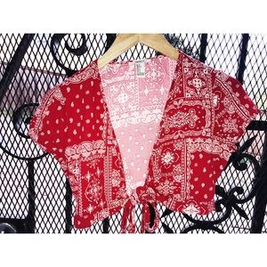 Red bandana crop top